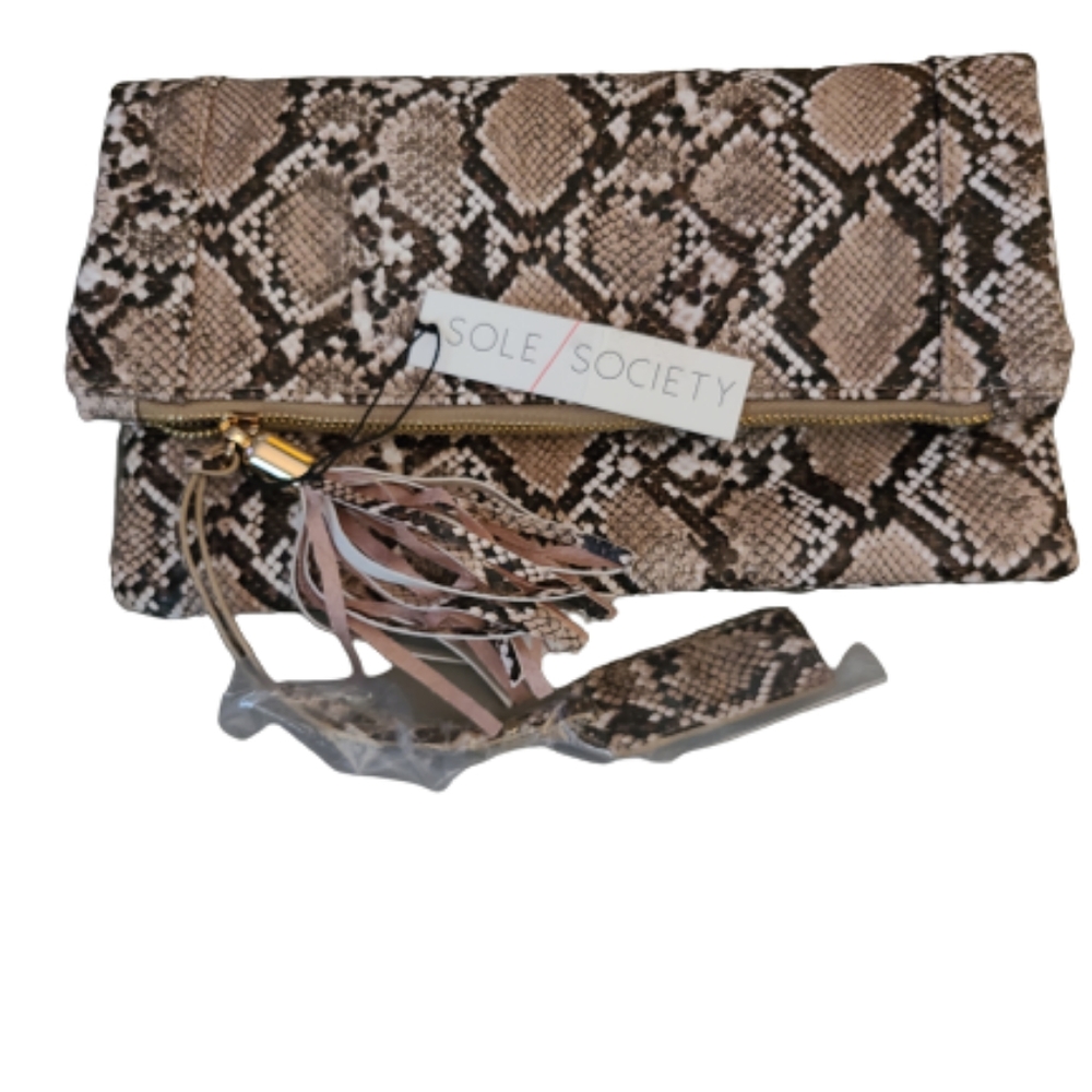 *NEW Sole Society Snake Print Clutch
